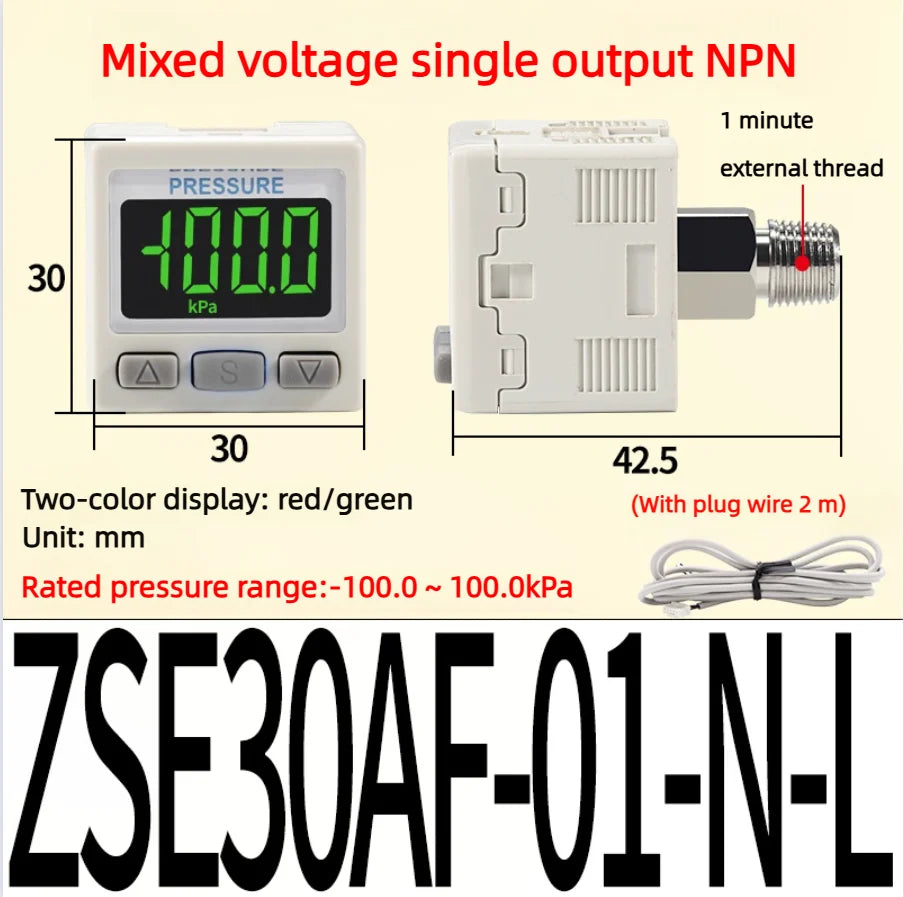 Vacuum Digital Display Pressure Switch High Precision Pressure Gauge Positive and Negative Pressure ISE30A ZSE30A Pneumatic