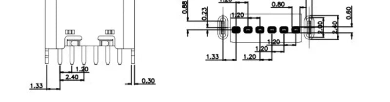 20pcs TYPE C 6 Pin Female Socket Connector DIP Vertical 180° Charging Port Plug Socket USB 6P TYPE-C H=6.8/6.9/8.8/9.3/10/10.5mm