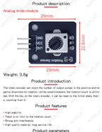 WAVGAT Rotary Encoder Module for Arduino Brick Sensor Development Round Audio Rotating Potentiometer Knob Cap EC11