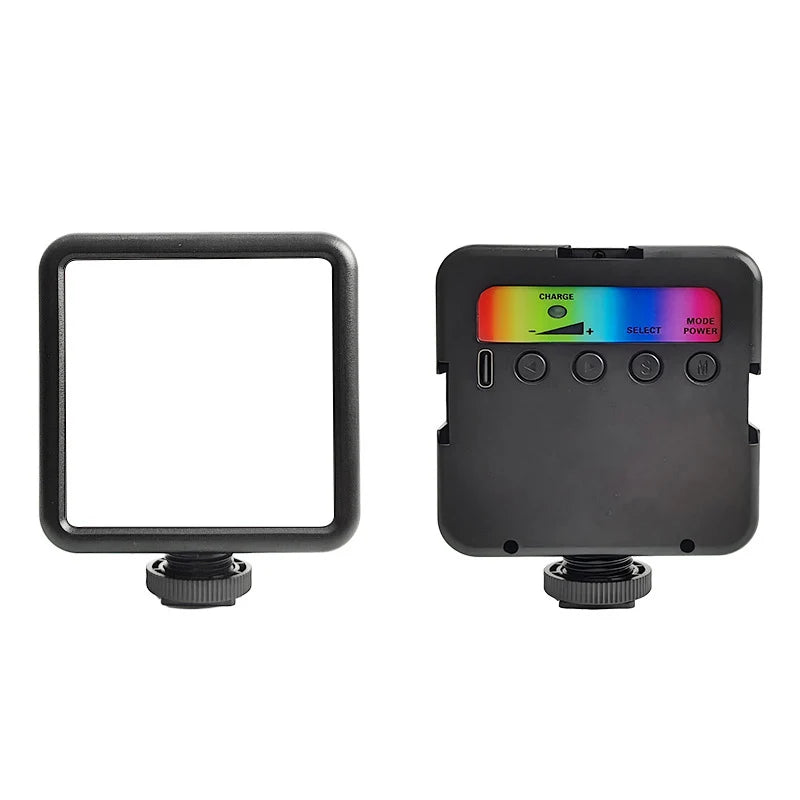 Portable Full Color RGB LED Video Light 2500K-7000K 800LUX Mini Fill 3 Cold Shoe 1800mAh Type-C Pocket Camera Hot Shoe Light