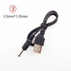 USB Type A Male to DC 5.5 2.1 2.5 2.0 3.5x1.35 4.0x1.7mm Mini 5pin Power Supply Plug Jack Extend Charging Cable Connector B4