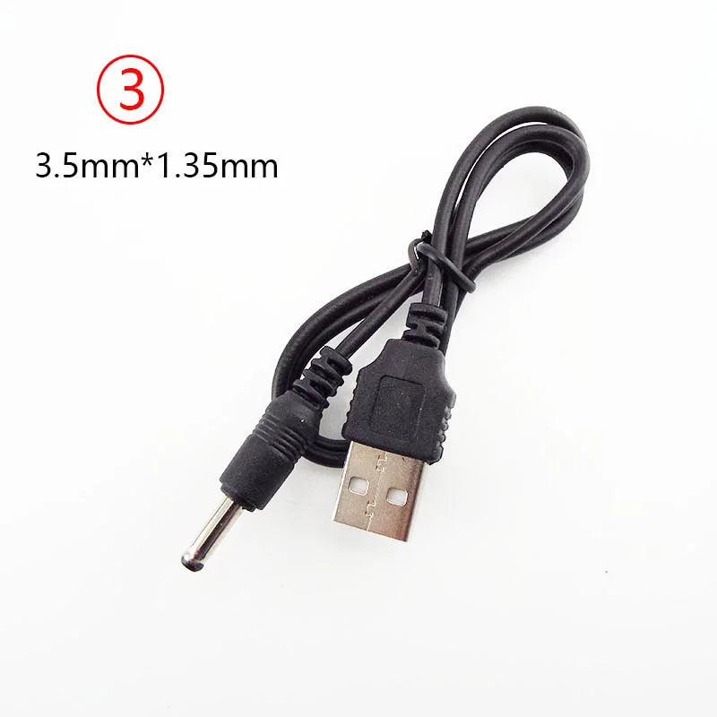 USB Type A Male to DC 5.5 2.1 2.5 2.0 3.5x1.35 4.0x1.7mm Mini 5pin Power Supply Plug Jack Extend Charging Cable Connector B4