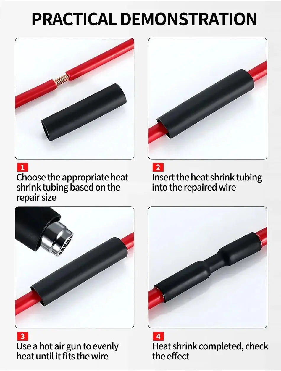 3M 4:1 Heat Shrink Tube Thicken with Glue Thermoretractile Heat Shrinkable Tubing Dual Wall Heat Shrink Tubing 4 6 8 12 16 20 24
