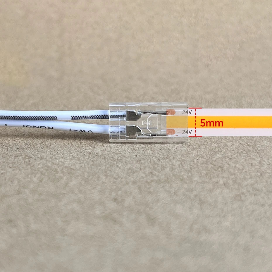 20/10/5 Pcs Dupont Extension Wire 2m 2Pin 5mm 8mm 10mm COB Connector Cable for 12V 24V COB LED Strip Light Extension Terminal