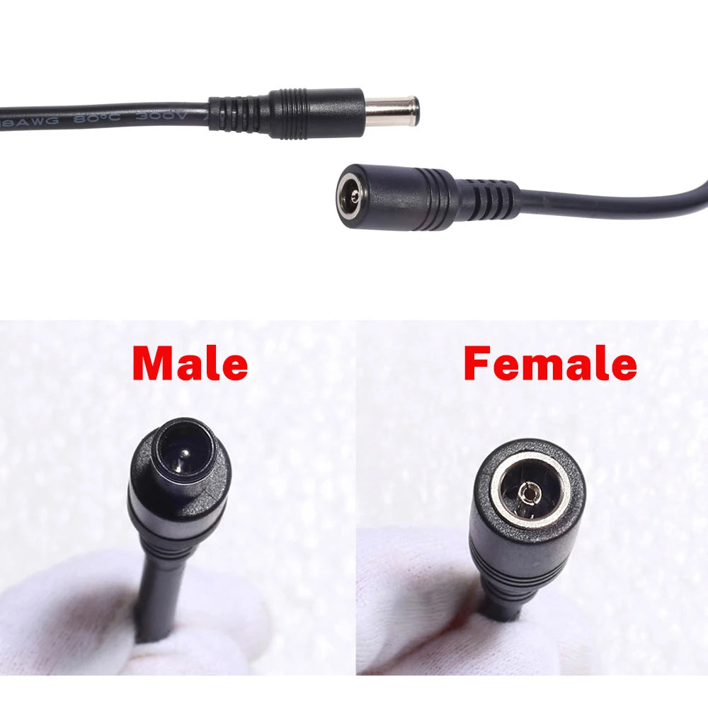 18AWG DC Power Plug 6.5x4.4mm Male to 6.5x4.4mm Female Charging Cord for Laptop DC6044 Extend Line 30cm