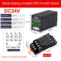 H3Y-4 DC12V DC24V AC220V Liquid Crystal Time Relay Dual Time with Base Small Digital Display Cycle Time Control Delayer