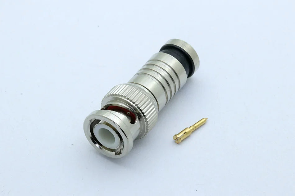 1PC BNC Male Connector Compression RF Coaxial CCTV RG6 Cable Conector BNC Insulation Convertor for CCTV Surveillance System Kit