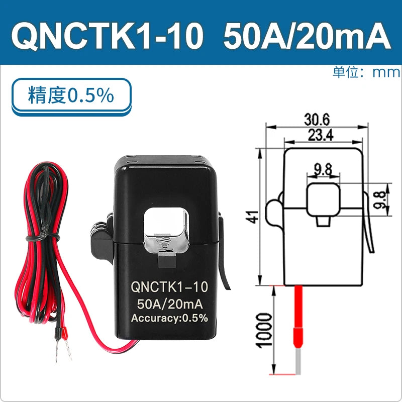 Clamp CT Current Transformer QNCTK1-16 100A 50mA 50A 25mA 100A 40mA 50A 20mA Open Current Sensor Split Core Current Transformer