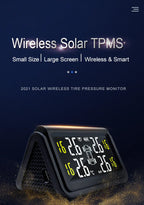 Solar Wireless Tire Pressure Monitoring System TPMS Auto Security Alarm Device Digital Colorful Display With 4 sensors