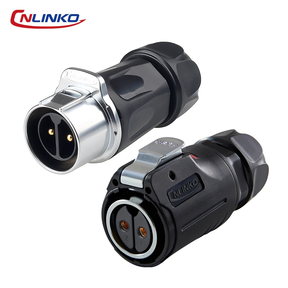 CNLINKO M24 PBT Waterproof Circular Solder Type Connector Female Plug+Male Mating Socket for Industrial Signal & Power Systems