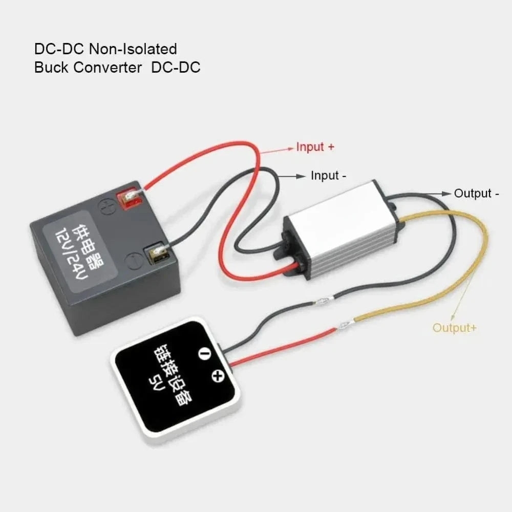 DC DC Buck Model Converter 24V to 12V 1A-5A  60W Converter Step Down 24V 12V 2A 24W Waterproof Module Waterproof Dustproof CE