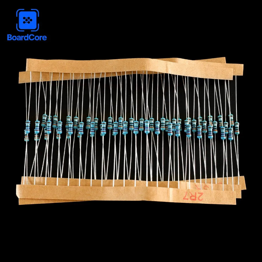 120PCS Metal Film Resistor 1/4W 1% Ohm Resistance Kit 2ohm 2.2ohm 2.4ohm 2.7ohm 3ohm 3.3ohm Car Airbag Repair Resistor Set