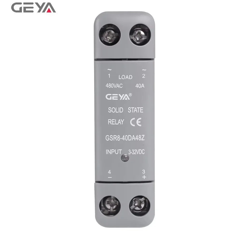 GEYA DIN Rail Solid State Relay Single Phase SSR With Heatsink DC Control AC High Load Capacity Solid State Reliability 15A-60A