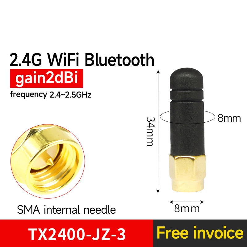 10Pc 2.4GHz Wifi uhf Antenna Omni Directional SMA Male TX2400-JZ-3 2.0dBi 2.4 GHz Mini Omnidirectional Antenna for communication