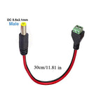 DC 5.5mmx2.1mm Screw Terminal Block Adapter Power Extension Cable DC to 2Pin Solderless Connector Replacement Repair Supply Cord
