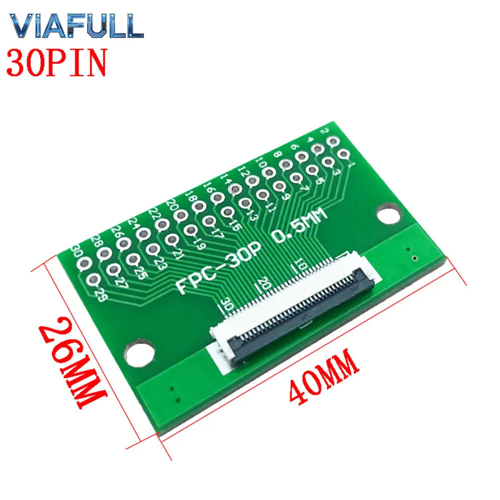 FC/FPC 6-80P to 2.54mm DIP Adapter Board 0.5mm Pitch Flexible Flat Cable Breakout PCB Soldered FR4 Double-Sided Converter Module