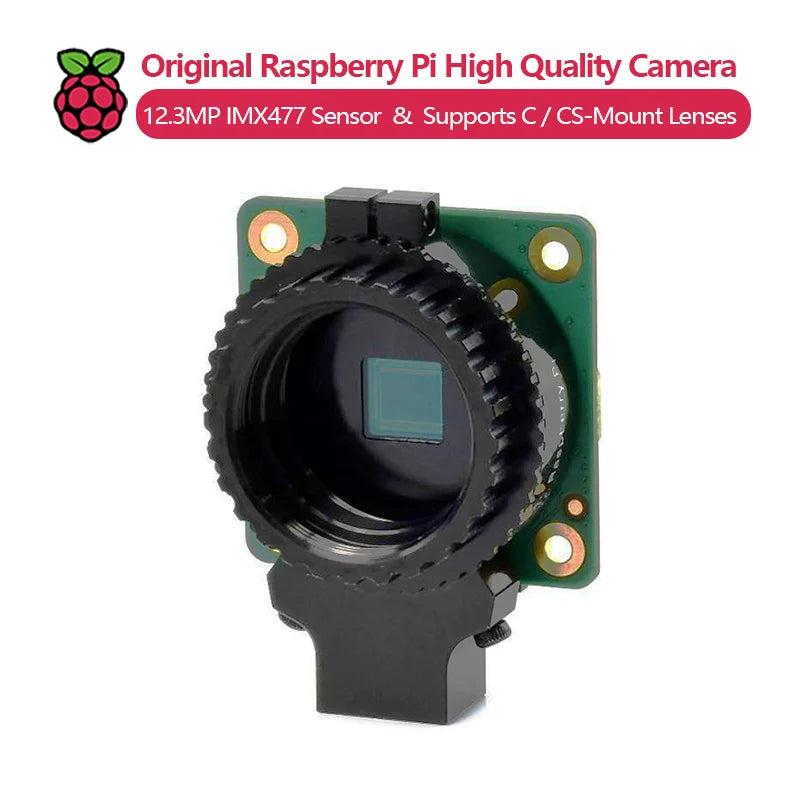 Original Raspberry Pi High Quality Camera, 12.3MP IMX477 Sensor, High Sensitivity, Supports C-Mount and CS-Mount Lenses