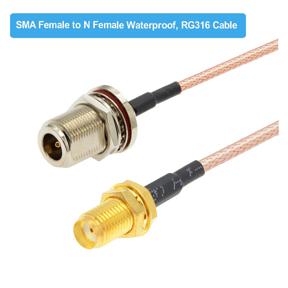 1PCS SMA Male to N Female Bulkhead RG316 Coaxial Pigtail RF Cable Extension Cable Coax Jumper Cable
