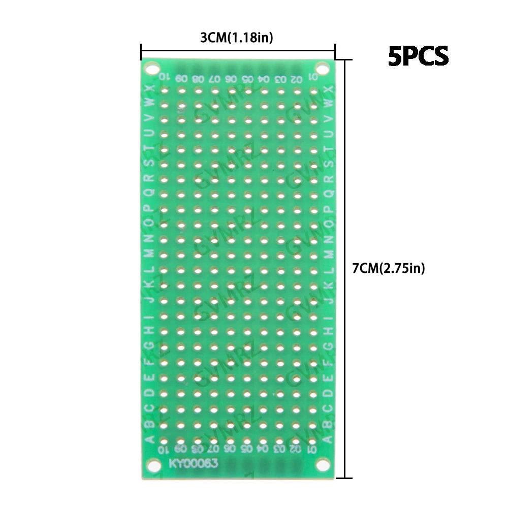 Single Sided Green PCB Prototype Board Universal Through Hole Perfboard for DIY Electronic Projects