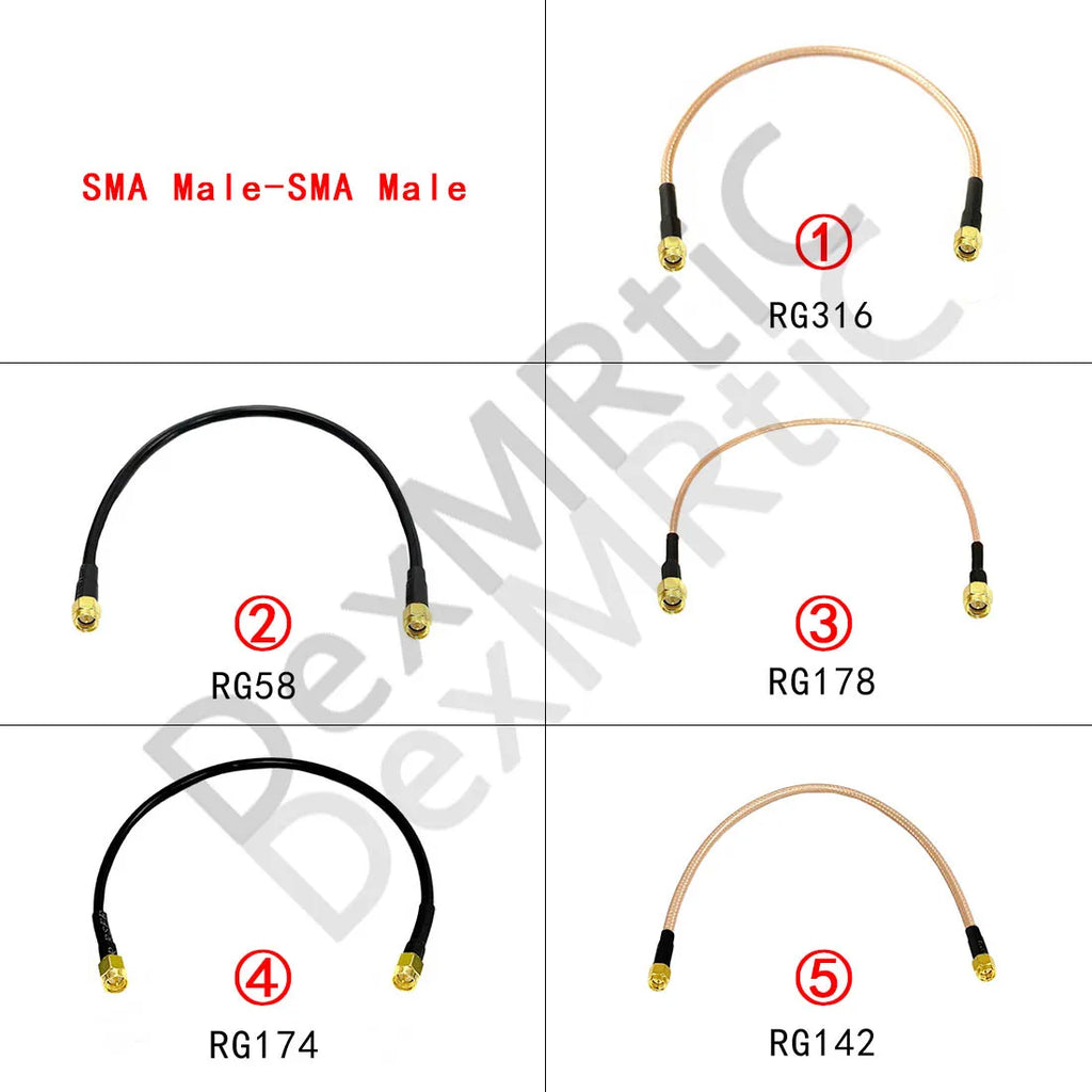 SMA Male to SMA Male Plug Jack RF Connector Pigtail Extension Cable RG174 RG178 RG316 RG58 RG142
