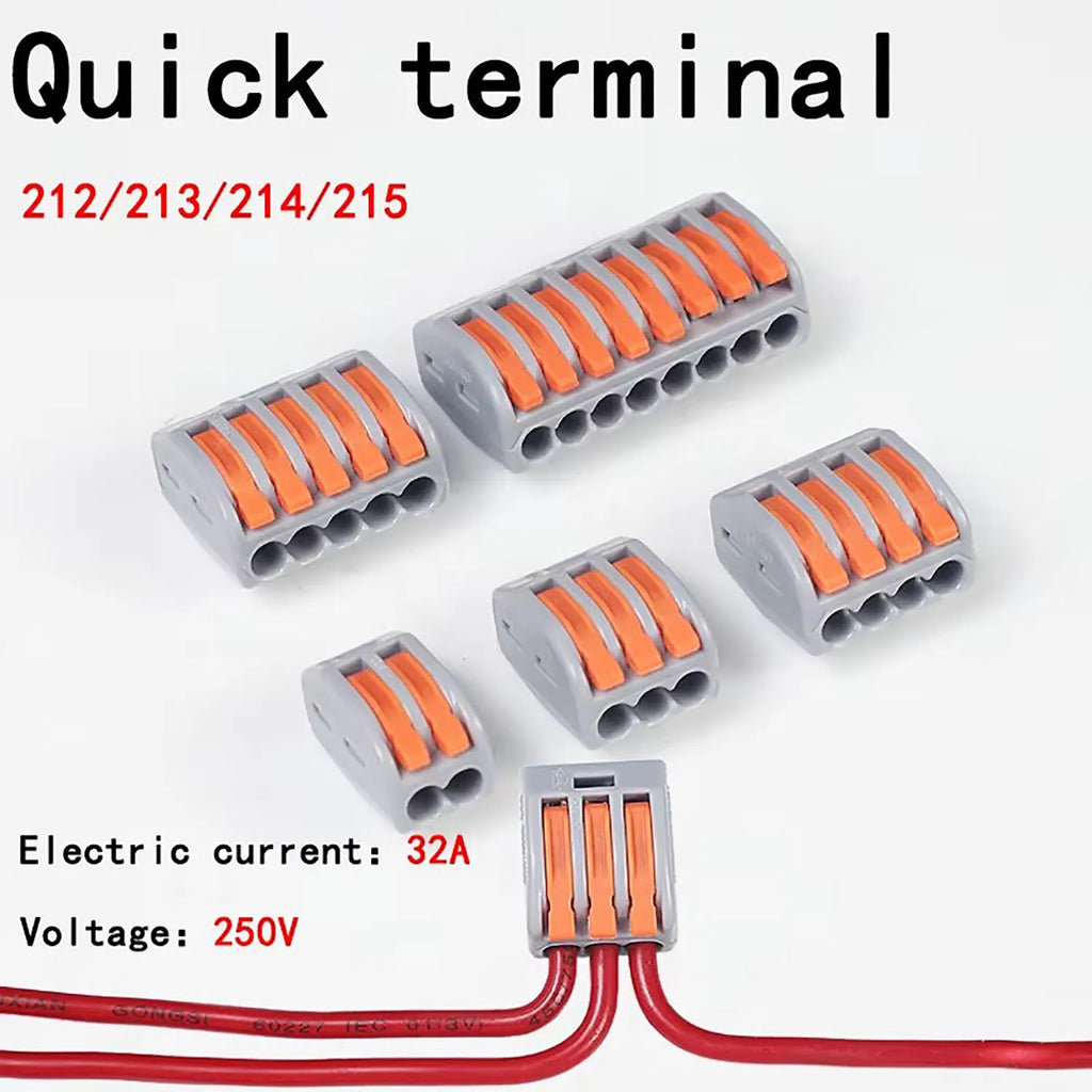 10pcs Quick Terminal Connector 212/213/214/215 Hard And Soft Wire Parallel Connector Connector Press The Wire Terminal PCT