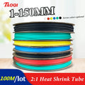 100 METER/Roll BLACK 5/6/8/10/12mm Heat Shrink Tubing Tube Kit Insulation Tubing Wire Cable