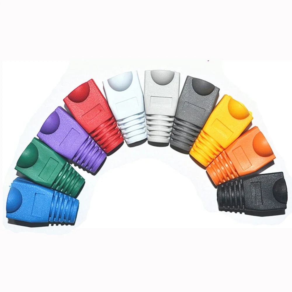 10-100Pcs RJ45 Ethernet Cable Connector Boots Cover CAT5 CAT5E CAT6 CAT6E Ethernet Network Lan Cable Plug Cap Protective Sleeve