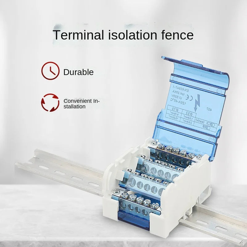 207 211 407 Din Rail Terminal Blocks Screw Modular Power Distribution Box Block Box Zero Wire Terminal Copper Junction Box