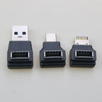 USB 3.1 Front Panel Header Female Type-E to Male Extension Adapter angle Type-E to Type-A Type-C USB C Motherboard Data Adapter