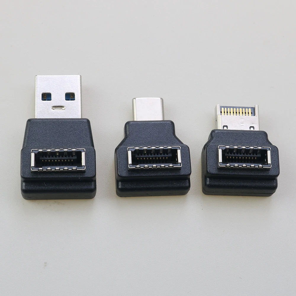 USB 3.1 Front Panel Header Female Type-E to Male Extension Adapter angle Type-E to Type-A Type-C USB C Motherboard Data Adapter