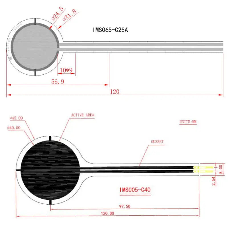 Resistive Film Pressure Sensor, Force-Sensitive Resistor, Footbed Shoe Pad, Robot Tactile Flexibility, Flexible Film FSR