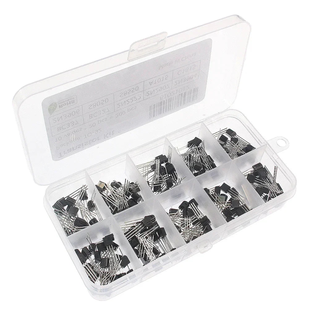 50-200PCS TO-92 Transistor Kit BC327 BC337 BC548 BC549 2N2222 2N2907 2N3906 2N5401 2N5551 A1015 C1815 S8050 S8550 TL431A PNP NPN