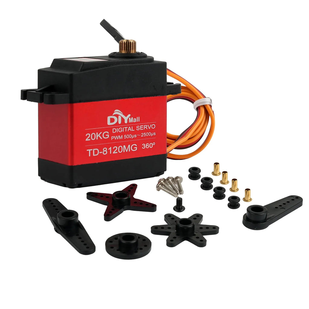 Digital Servo 20kg Waterproof Metal Gear High Torque 180/270/360 Angle For RC Car Remote Control Car Model Vehicle Toy TD-8120MG