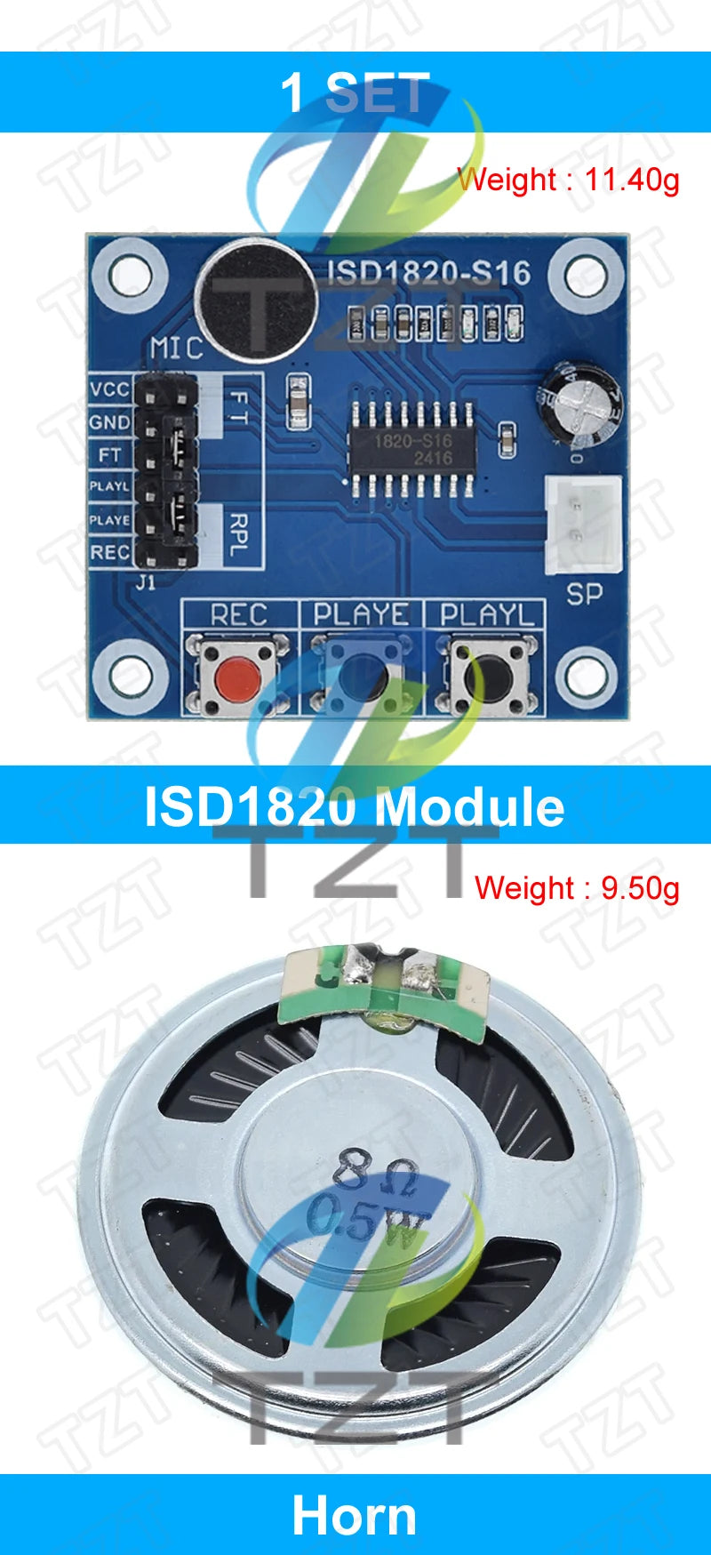 GREATZT ISD1820 recording module voice module the voice board telediphone module board with Microphones + Loudspeaker