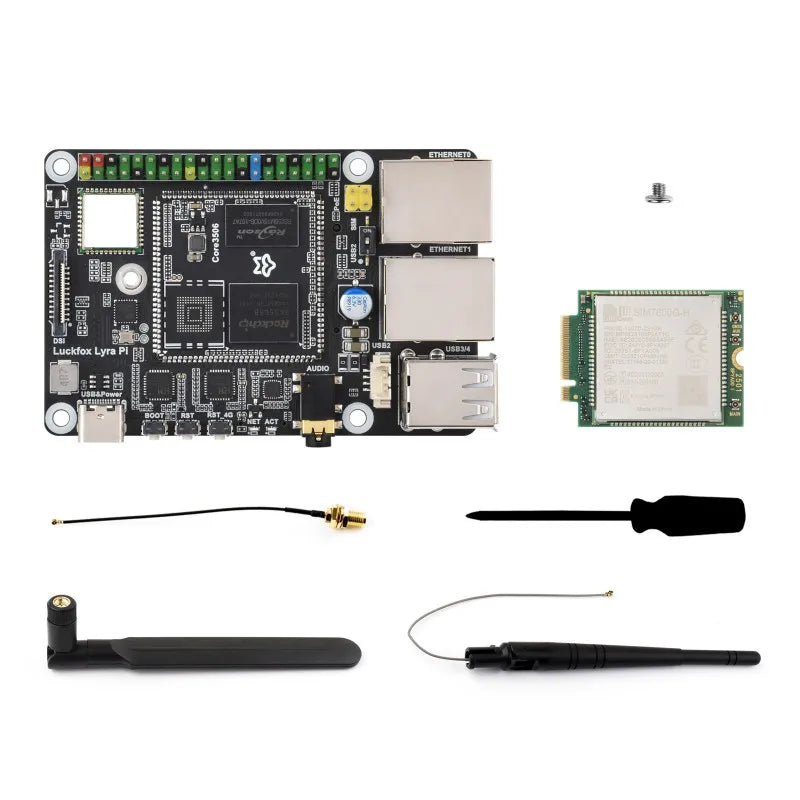 Luckfox Lyra Pi Linux Micro Development Board Core3506 Core Board Integrates Triple-core ARM Cortex-A7 ARM Cortex-M0 Processors