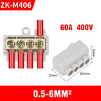 High Power Branch Terminal Quick Wire Connector Terminal Block 400V Electrical Cable Junction Box ZK-306 T-Type Wiring Terminal