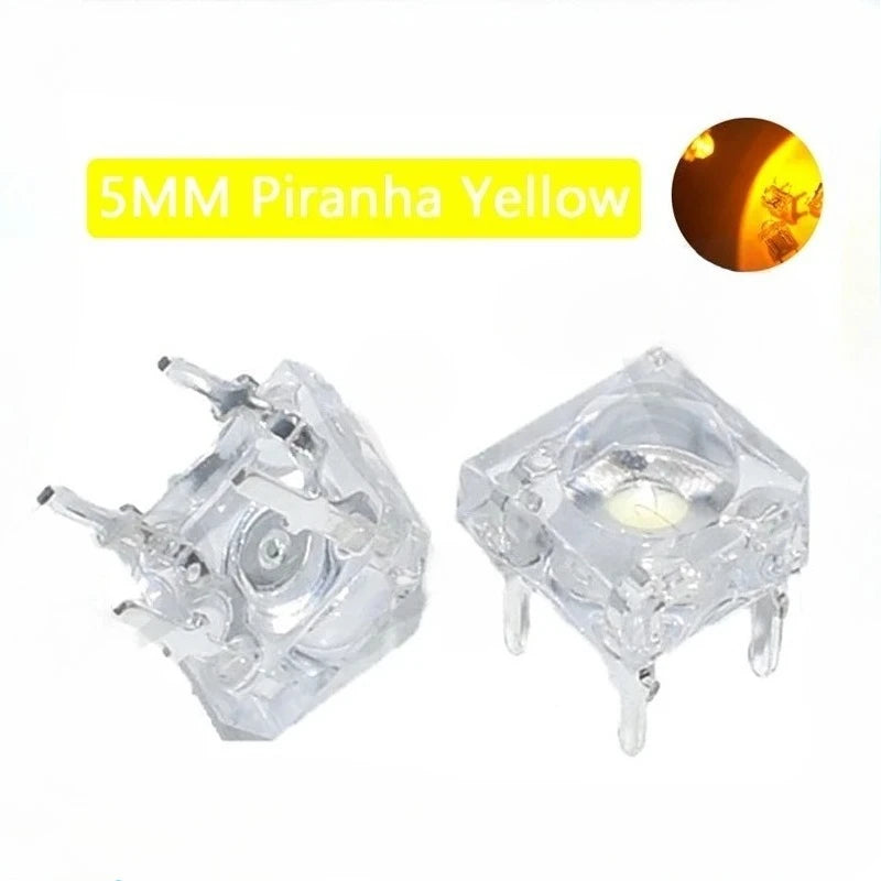 5mm F5 Piranha LED White Red Green Amber Clear 5mm 20MA LED Diode Light-Emitting-Diodes 4-pins Piranha LED Diodos Brightness