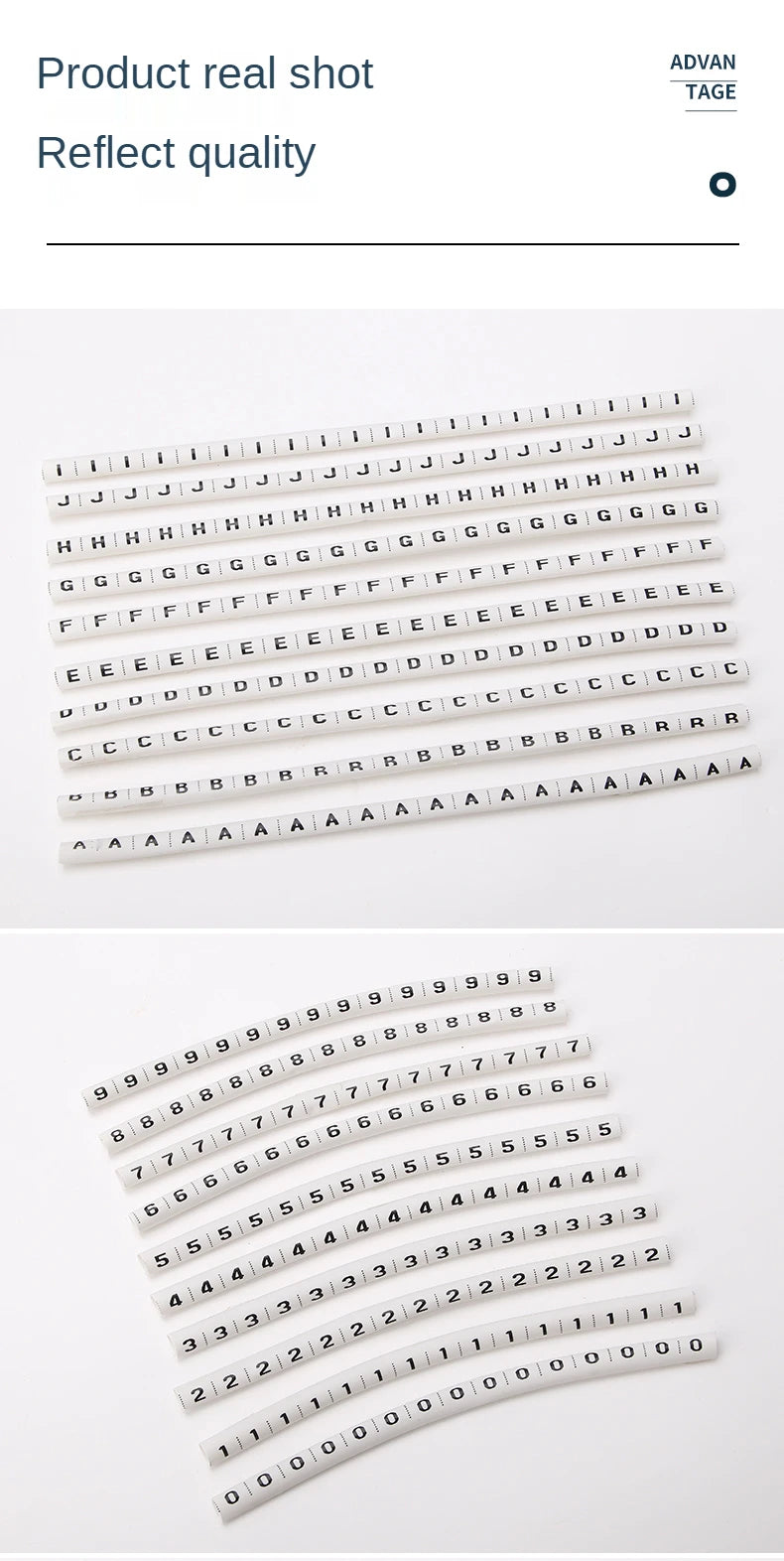 1000PCS Plastic heat shrink tubing cable marker label Wire Number 0 to 9 1-50mm white  cable markers insulation shrink ratio 2:1