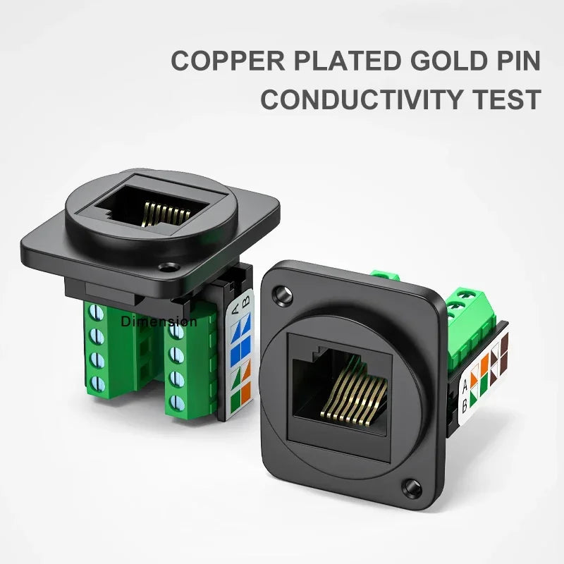 CAT5E RJ45 Network Panel Socket CAT5 RJ45 Solderless Network Wire Module Connector Metal Shielded Network Cable Extender