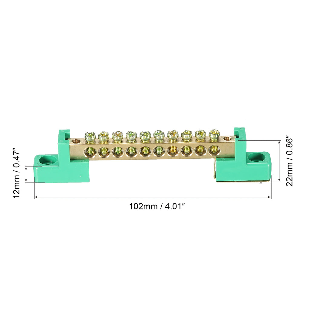 1/2/4Pcs Terminal Ground Bar Screw Block Barrier Brass 4/6/8/10/12 Positions Distribution Terminals Ground Brass Block Connector