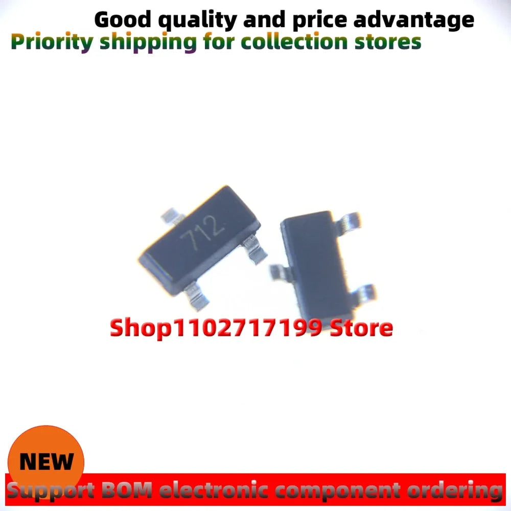 100PCS/LOT PSM712-LF-T7 SM712-02HTG 712 SOT-23 ESD/TVS Electrostatic Protection Diode Brand New