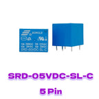 5 Pieces Power Relays SRD-03VDC 05VDC 06VDC 09VDC 12VDC 18VDC 24VDC 48VDC-SL-A SL-C T73 7A 10A 15A 4Pin 5Pin for Electronics
