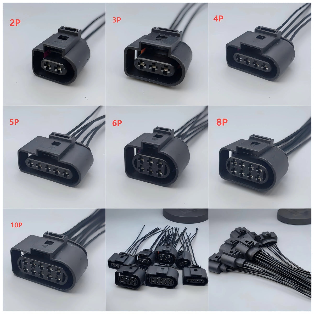 2/3/4/5/6/8/10 Pin 3.5mm Auto Ignition Coil Waterproof Connector Horn Sensor Plug With Cable 1J0973722 For VW
