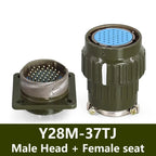 Y28M Fixed Type 28mm Aviation Plug Socket 4/7/8/10/12/14/19/24/32/37Pin Industrie Fast Buckle Male Female Connector Army Green