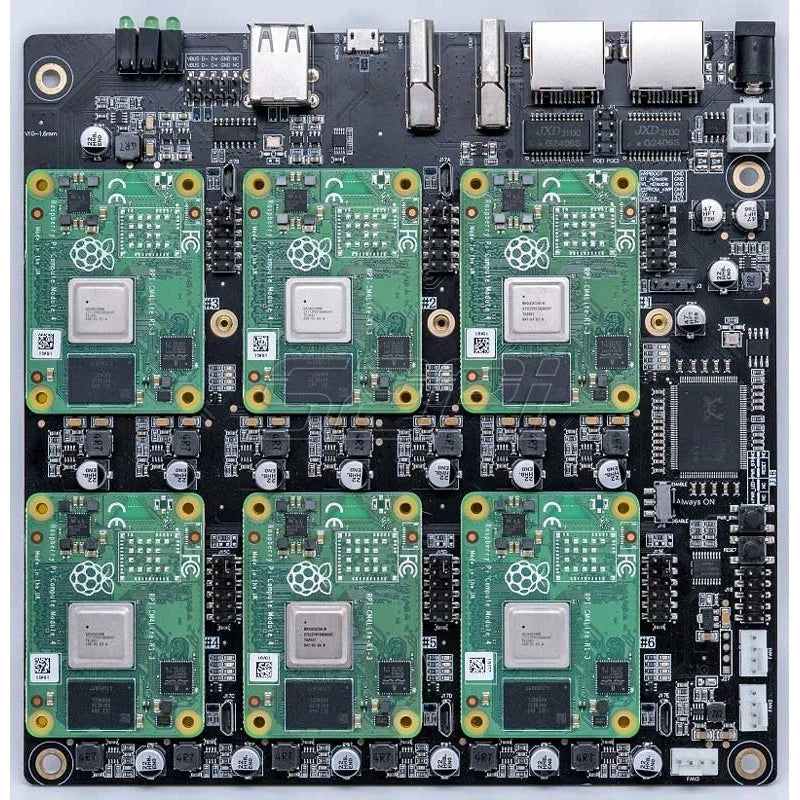 52Pi New DeskPi Super6C Raspberry Pi CM4 Cluster Carrier Mini-ITX Board 6 RPI Compatible CM4 Supported