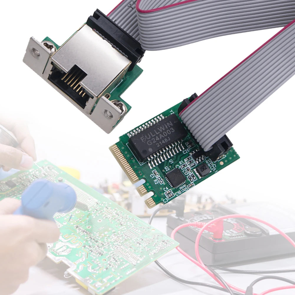 M.2 A+E KEY 2.5G Ethernet LAN Card RTL8111H Chip Single Port Network Card 10/100/1000Mbps M.2 RJ45 LAN Adapter for Windows Linux