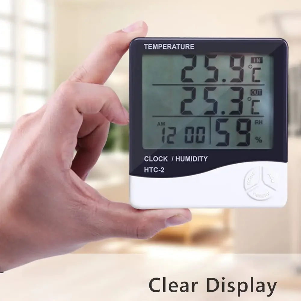 Indoor LCD Digital Thermometer Hygrometer - Electronic Temperature & Humidity Meter Sensor Gauge Weather Station for Home