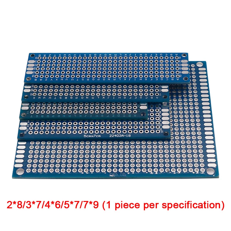5PCS/Lot 2*8/3*7/4*6/5*7/7*9CM Double Side Prototype DIY Universal Printed Circuit PCB Board Protoboard PCB Kit Breadboard Set