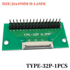 1PCS FFC/FPC Conversion Board 0.5mm Connector to 2.54MM Double Row Bent Pins 4/10/14/15/16/22/26/30/32/36/42/45/60/64/68/80/96P