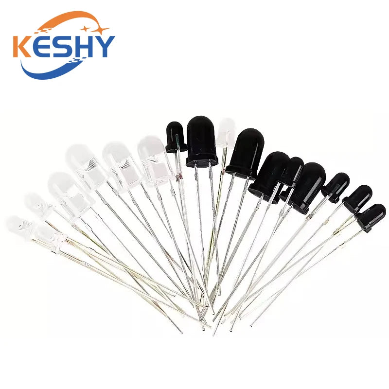10Pairs F3 3mm F5 5mm 940nm LEDs Infrared Emitter and IR Transmitter Receiver Diode Diodes 301A Infrared to tube For Arduino
